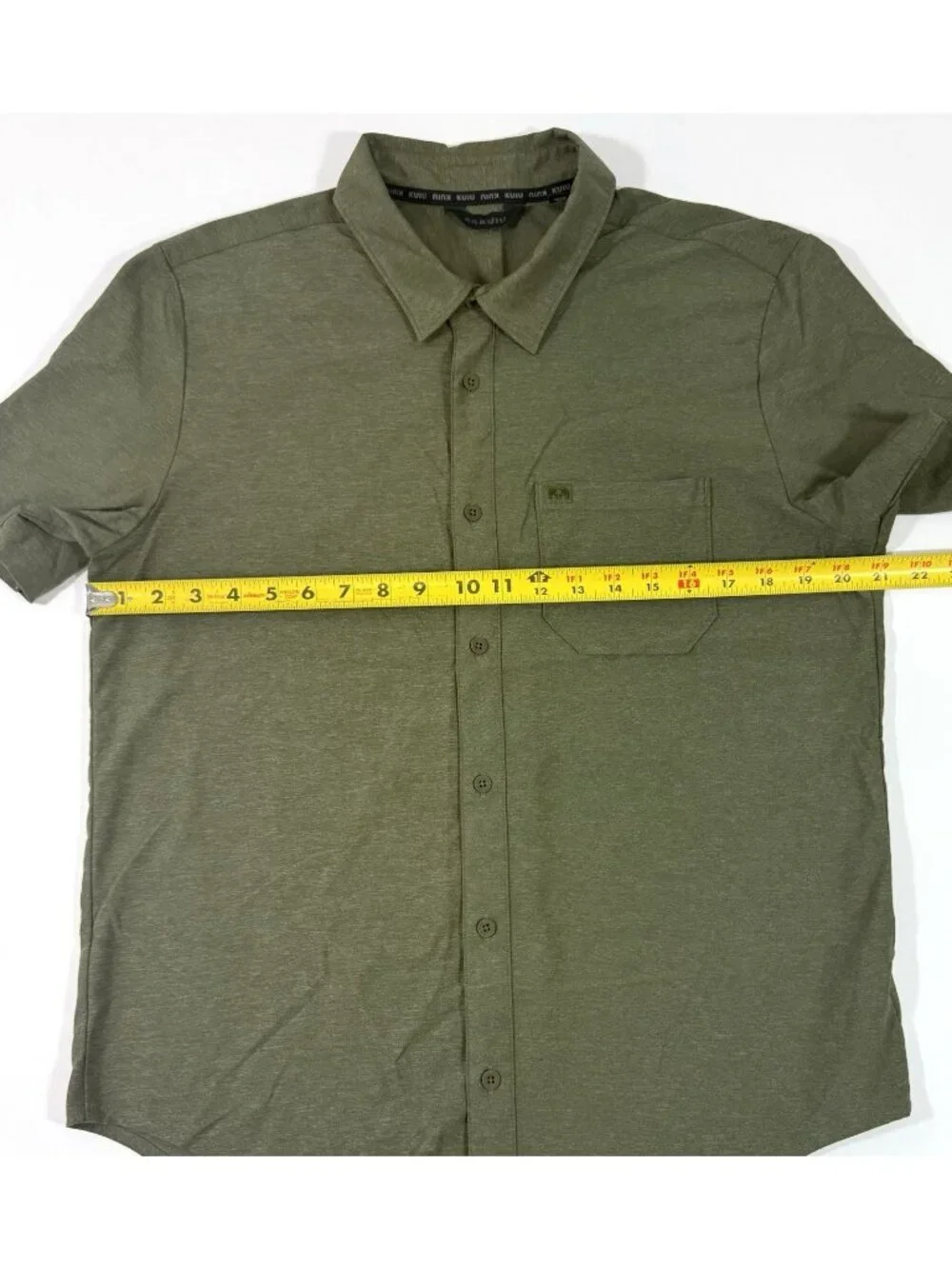 Kuiu Mens Shirt Performance Stretch Sz Large Outdoor Button Short Sleeve Green